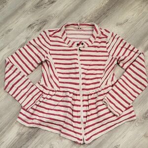 Free People Striped Red and White Jacket